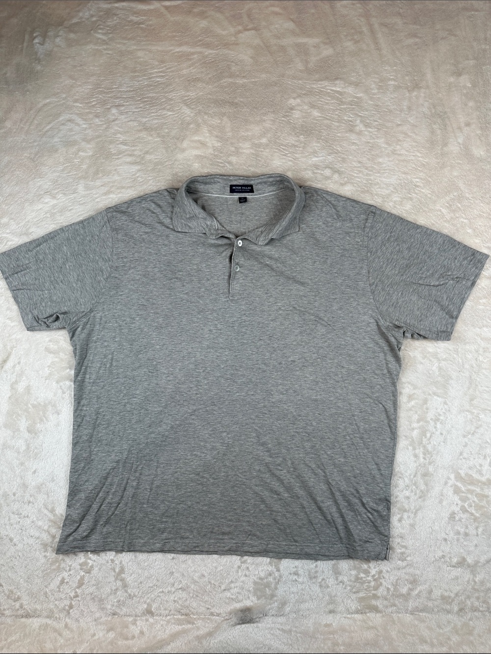 Peter Millar Size XL Men’s Heather Gray Short-Sleeve Polo | Business | Comfort